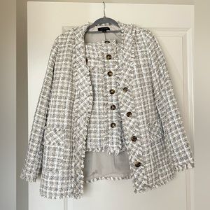 Ann Taylor gray Tweed skirt and jacket